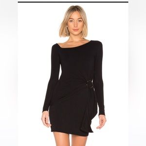 Free people Frankie asymmetrical one shoulder gathered front black dress
